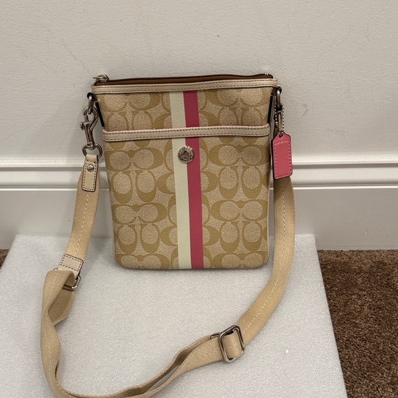 Coach Chelsea Heritage Stripe crossbody bag purse - Picture 1 of 7